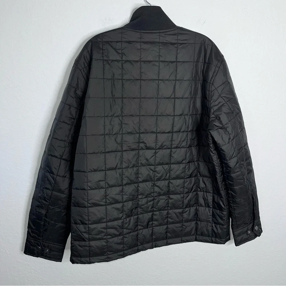 UNTUCKIT Quilted Puffer Jacket Men’s XL Black Broken Zipper Lightweight Marston